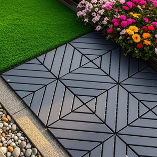 Paquet de 44 tuiles de terrasse imperméables et emboîtables, 12 po x 12 po, pour l'extérieur ou l'intérieur, pour les patios et les piscines