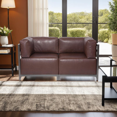 Woodsen 65'' Faux Leather Loveseat