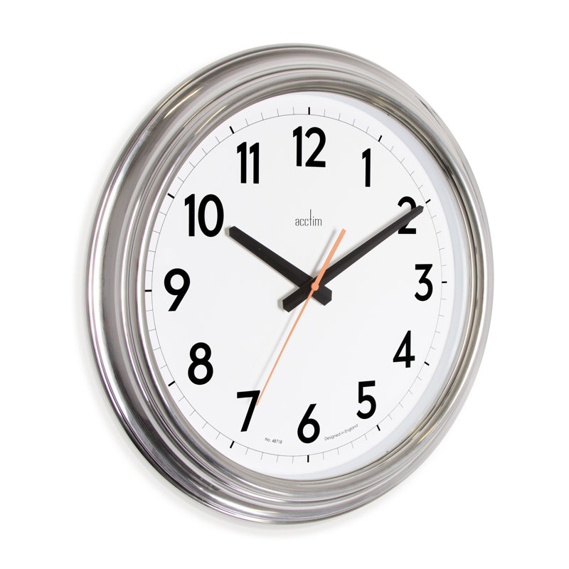 Acctim Modern Chrome Wall Clock 40cm