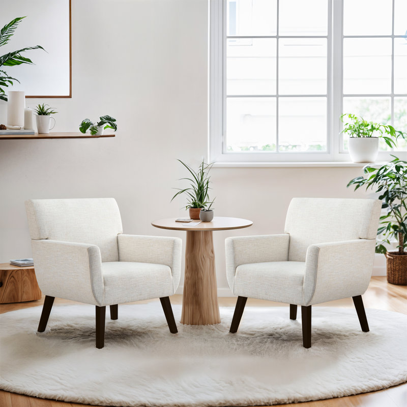 28.7''W Upholstered Accent Chair(Set Of 2), Beige