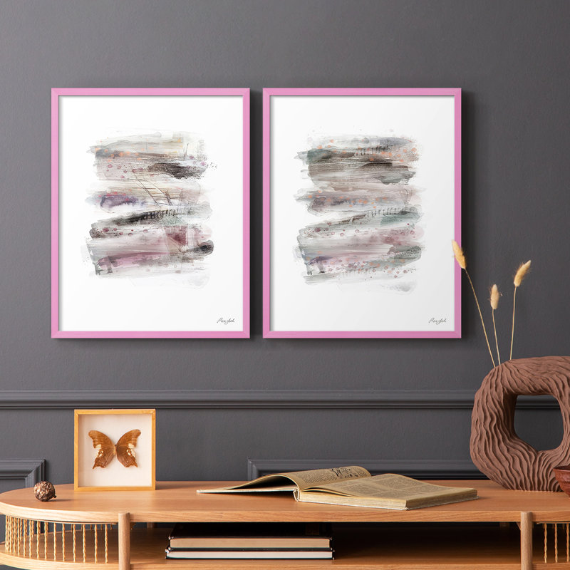 Impression encadrée Layers on Layers I-Premium - prêt à être accroché - aucun clou requis - aucun clou requis, Rose