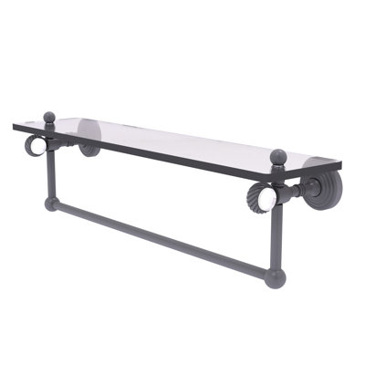 Jarrell Glass Bracket Shelf with Towel Bar