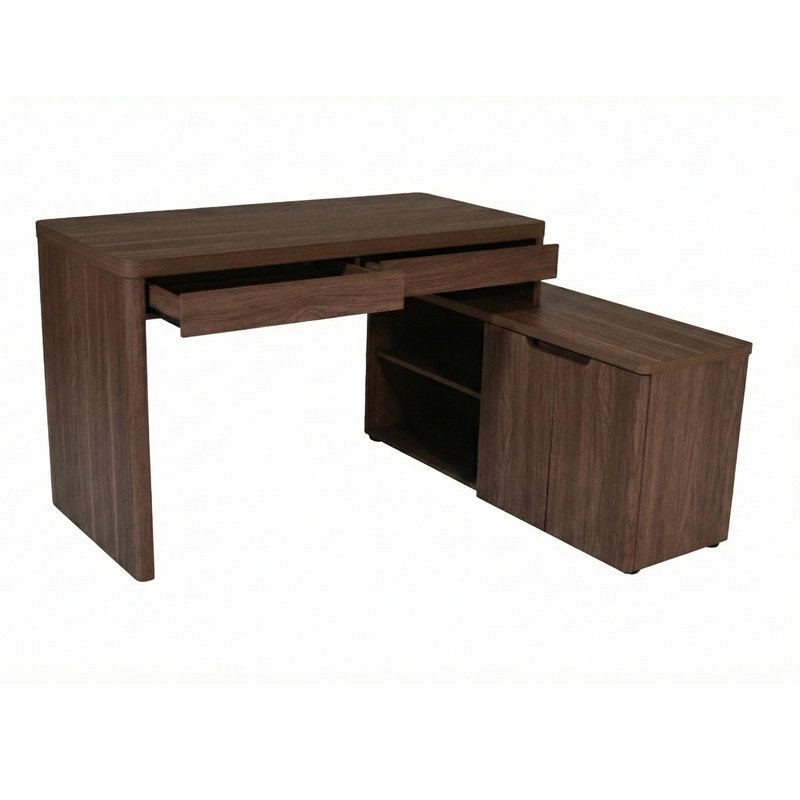 Arriaga L-Shape Executive Desk, Walnut