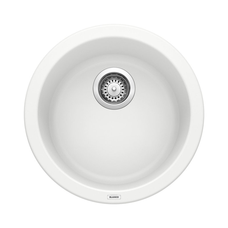 Rondo SILGRANIT 18" L x 18" W Drop-In/Undermount Bar Sink, White