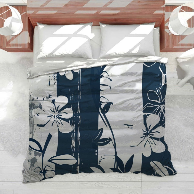 Botanical Nature Illustration Cotton Blend Comforter, King Comforter