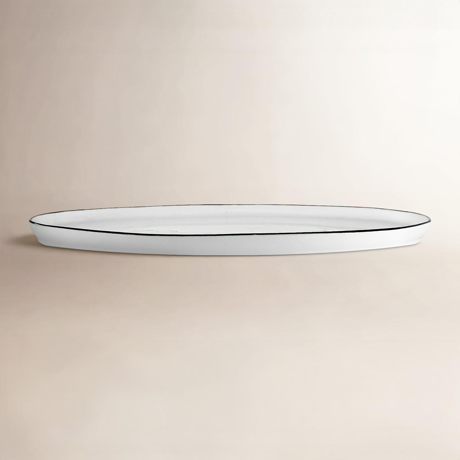 Canvas Home Abbesses Porcelain Platter, Black Rim
