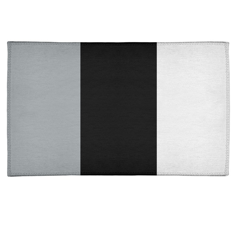 Tapis à rayures en poly-noir oakland, Rectangle 4 pi x 6 pi