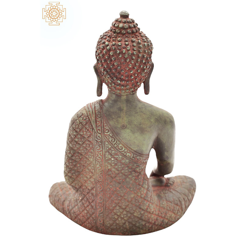 Bouddha bouddhiste tibétain 8 po Shakyamuni en laiton | Fait à la main, Doré / Brun
