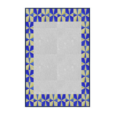 Tapis gris/bleu à motifs