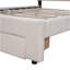 Lit plateforme tapissier avec tiroir Teddy