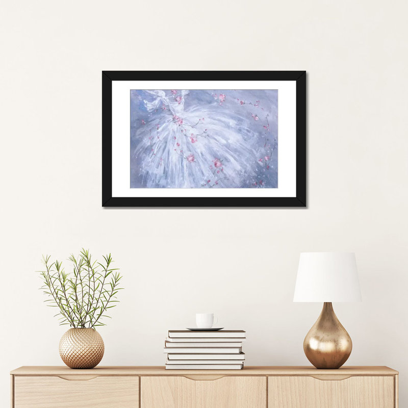 Danse de fleurs par Debi Coules - Impression sur toile tendue sur châssis, Papier d'art encadré noir, Blanc