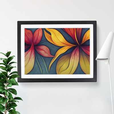 Ingenious Modern Flowers Abstract - Single Picture Frame Print