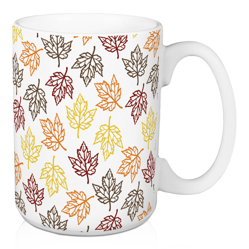 Tasse à café simple à motif de feuilles d'automne