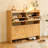 Light Oak Rustic Barn-Door Shoe Cabinet with 4 Flip Drawers & Bottom Open Shelf, Thin Entryway Organizer for Hallway or Living Room-1184128440