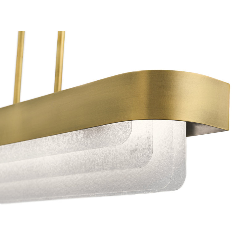 Serene 1 - Light Silver LED Kitchen Island Pendant, Natural Brass