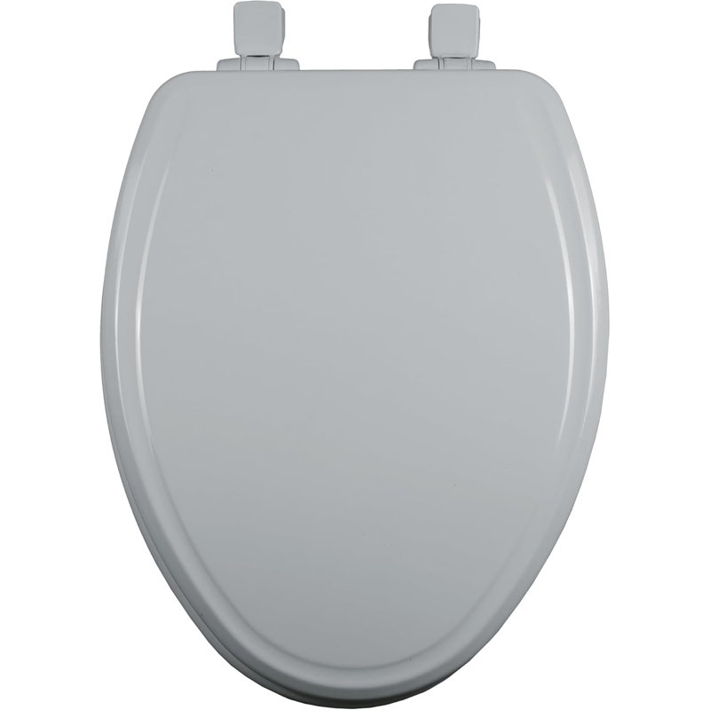 Modern Wood Toilet Seat With Decorative Edge, Slow Close, Secure Hinges, Made In USA, Elongated, White