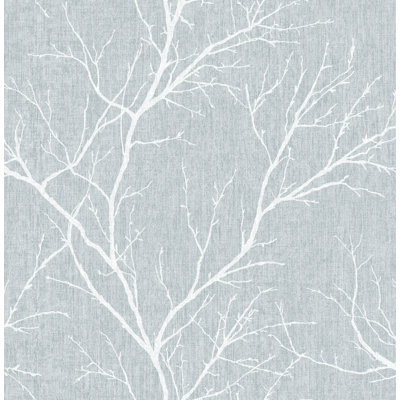 Fresco Duck Egg Winter Tree Wallpaper