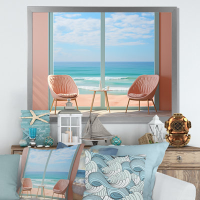 «Coastal Dream Pink and Blue Retreat III», reproduction sur toile