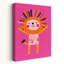 Happy Lion Hug Playful Vibrant Contemporary Lion Wall Art Print 1 Piece Wrapped Canvas Wall Art-455773802