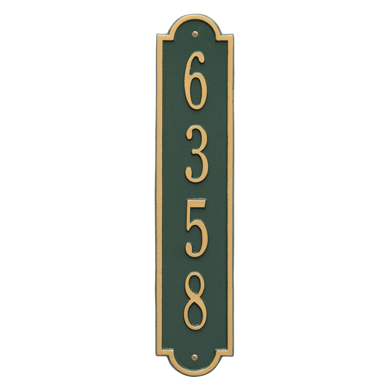 Plaque d'adresse murale 1 ligne Richmond, Vert/doré