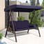 Balancelle de luxe à 2 places avec support et porte-gobelets, baldaquin et oreiller inclus, bleu marine Deluxe-124911369-124911372