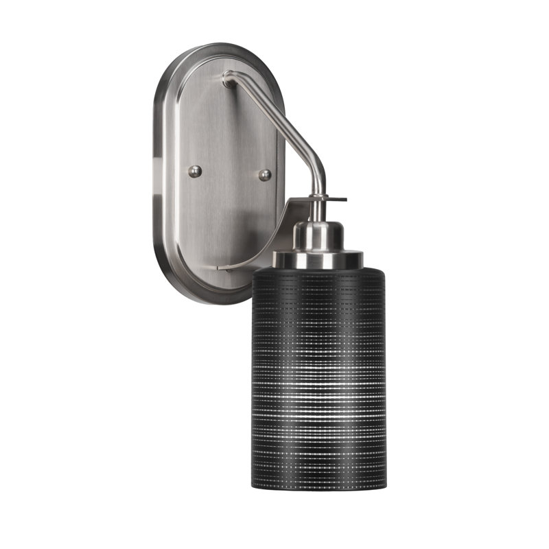 Roderik Wall Sconce Shown Finish With 4" Matrix Glass, Gray, Brushed Nickel