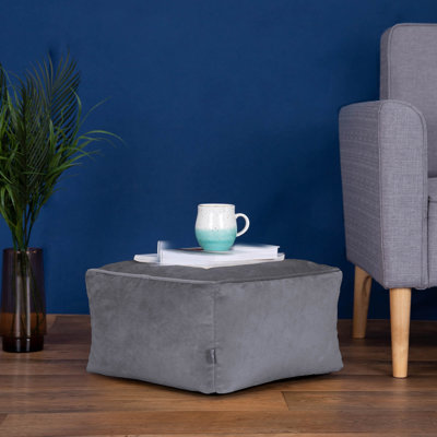 Geesche 40cm Wide Velvet Square Pouffe Ottoman