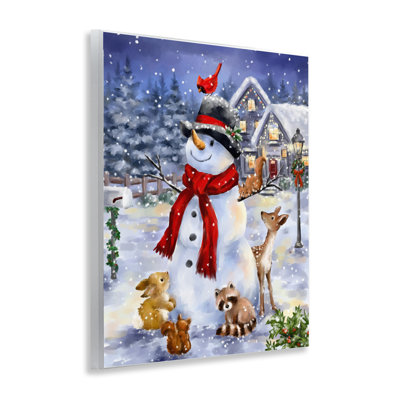 Art mural en forme de bonhomme de neige et de forêt par Jean-François