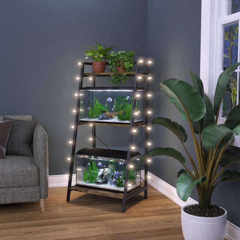 Support d'aquarium 5-10 gallons avec tablette pour plantes