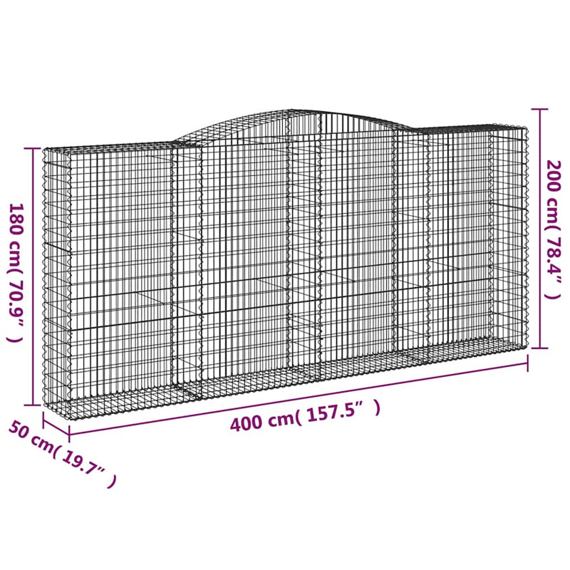 Hodov 200 cm H x 400 cm W Iron Fencing Kits Fencing