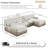4-Seater With 2 Ottomans Cloud Modular Sectional, Tassel Skirt, Button Tufted Design, High-Density Foam, Ergonomic, Wooden Base, Beige-929563089