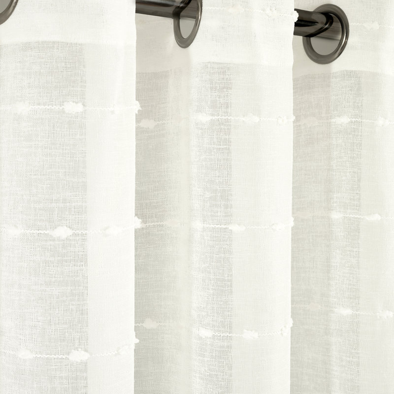 Extra Wide White Sheer Grommet Curtain Panel for Large Windows