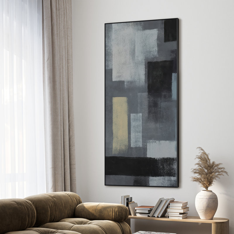 Très grand art mural imprimé sur toile - Œuvre d'art moderne abstraite, décor pour le salon ou la chambre à coucher - «Assemblage requis du cadre (cadre non fini)»