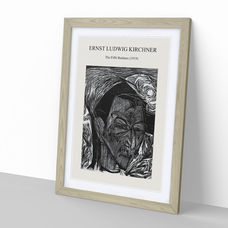The Fifth Bauhaus by Ernst Ludwig Kirchner - Picture Frame Painting, 65cm H x 48cm W x 2cm D, Oak Framed