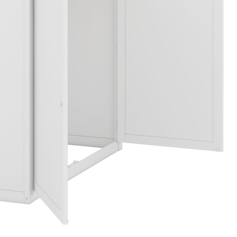 Loft Bed With Drawers, Shelves And Light, Blanc