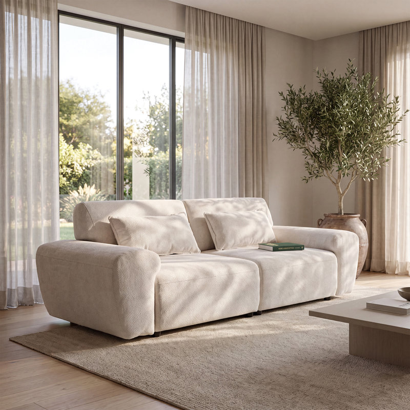 Canapé modulaire à assise profonde modulaire, Varnam, Beige