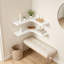 Tablettes d'angle flottantes pour tablettes murales en bois en forme de L avec supports cachés, tablette suspendue pour salle de bain, chambre à coucher, cuisine, salon, bureau, décoration intérieure, ensemble de 3