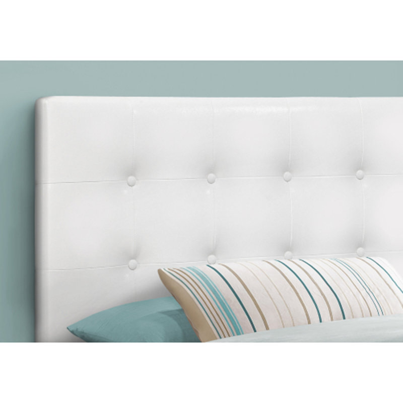 Bed, Headboard Only, Bedroom, Upholstered, Linen Look, Transitional, Twin, White