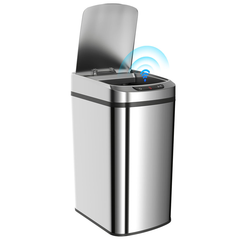 Stainless Steel, Plastic Touch Top, Motion Sensor Kitchen Trash Can - 12L, Silver