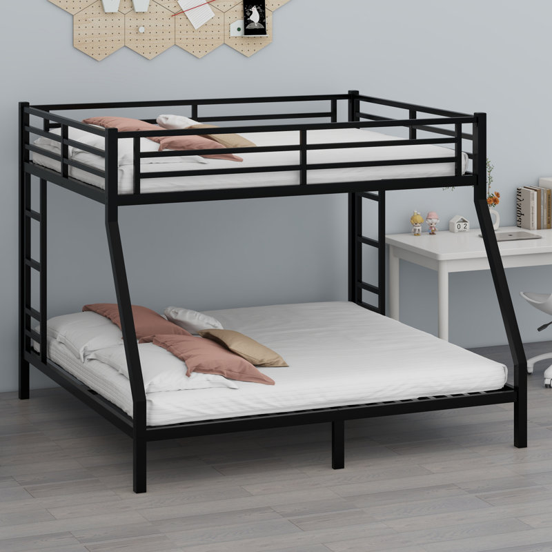 Metal Bunk Bed For Teens And Adults, Queen over King