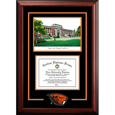 NCAA Oregon State Beavers Spirit Graduate Diploma with Campus Images Lithograph Frame