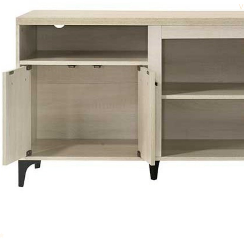 70"W Oak Finish 4-Door TV Stand