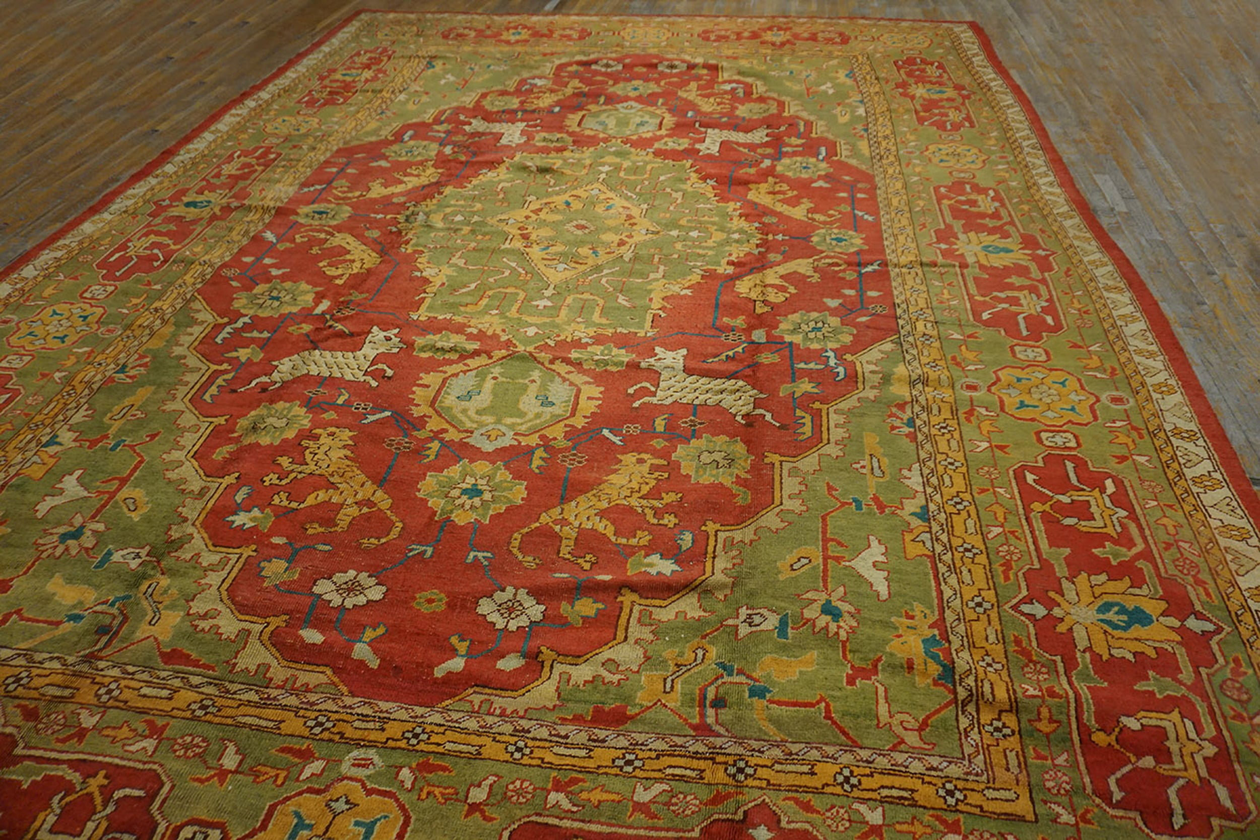 Red Animal Rug Rugs On Net Large Room Size Antique Animal Design Red and Green Color ...