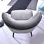 Philip Velvet Slipper Chair-32132640