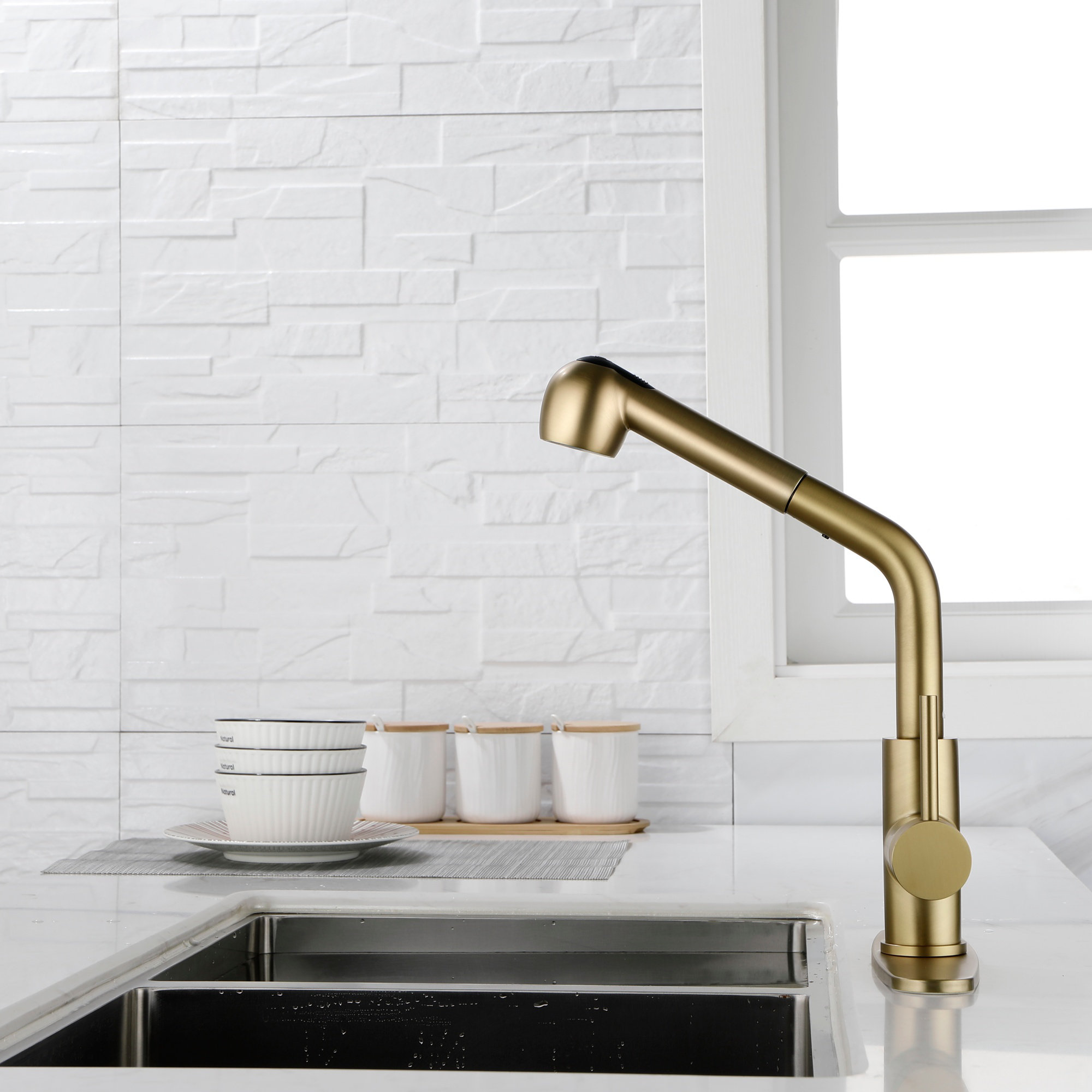 JINGHONGWANGLUO Utility Sink Faucets Single-Handle Pull-Out Laundry ...