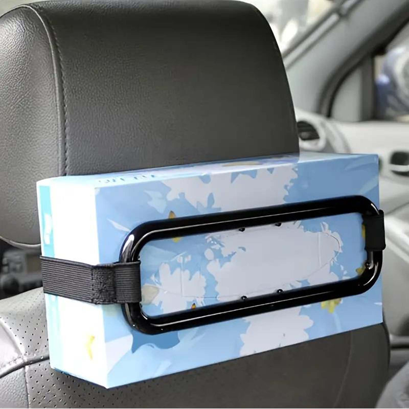 Car TissueHolder With Secure Strap Stylish Plastic Sun Visor Mount Fits All Easy-to-Use Interior Accessory For Organized Dashboard