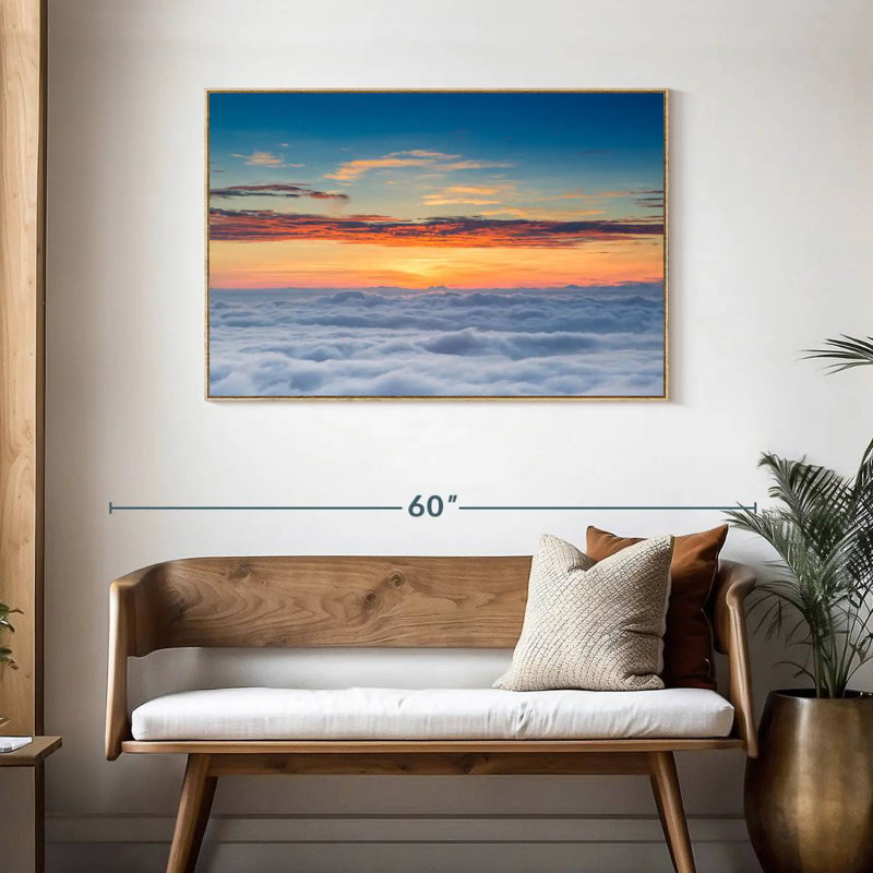 Sunscape Cloudscape, Cadre flottant en bois naturel, 43 po x 29 po