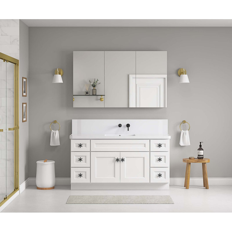 Pharmacie à miroir sans cadre, H 36 po x L 55 po x l 4,8 po