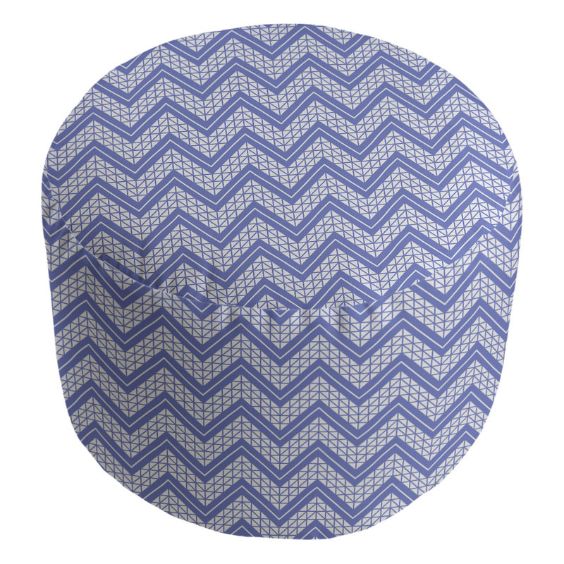 Upholstered Pouf, Blue