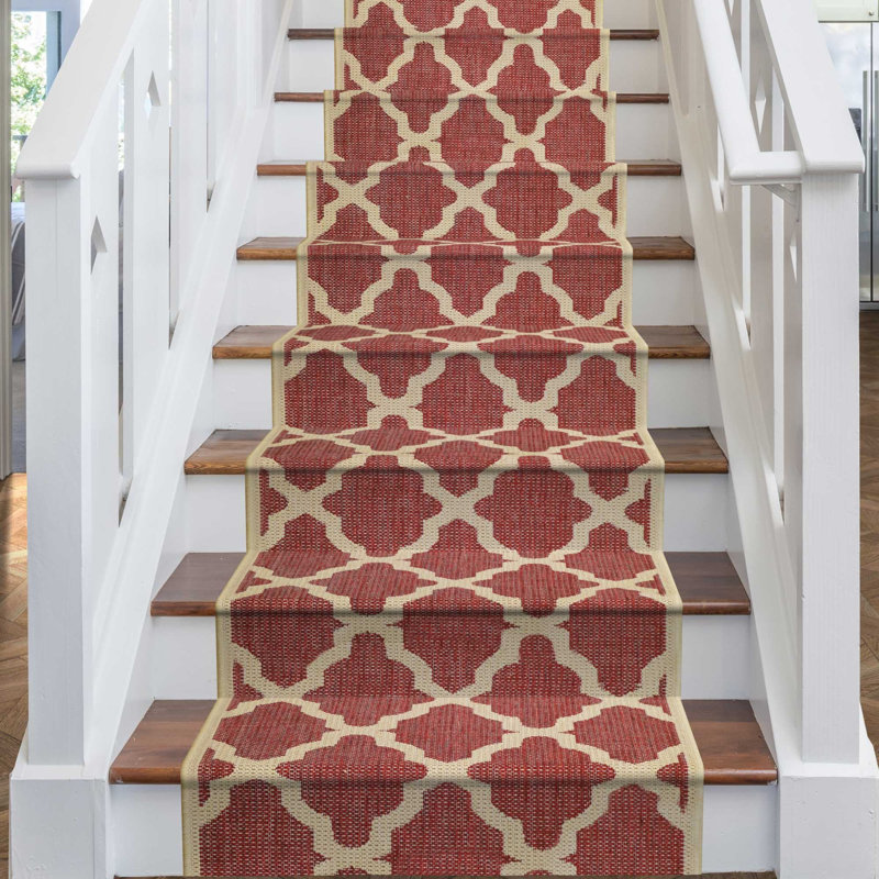 Stair Runner Trellis Flatweave Area Rug, Runner 66 x 660 cm